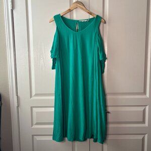 Soft Surroundings Green Gauze Dress